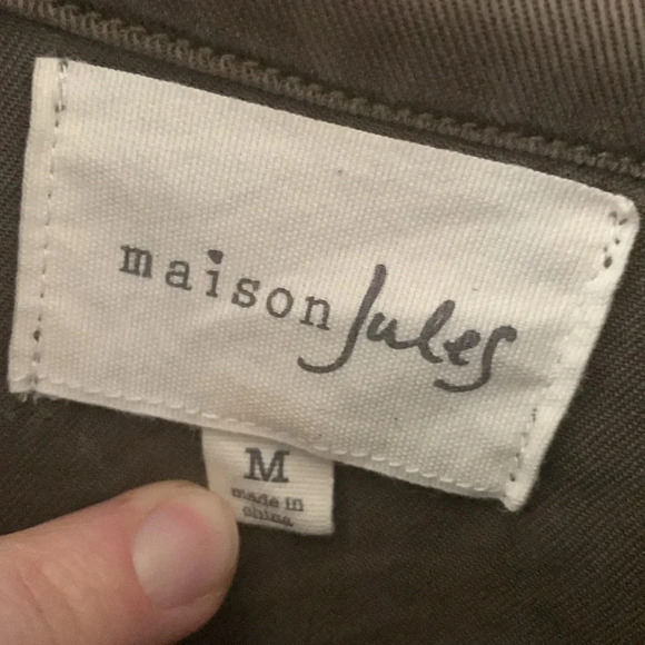 Maison Jules army green utility jacket size medium - Picture 3 of 9